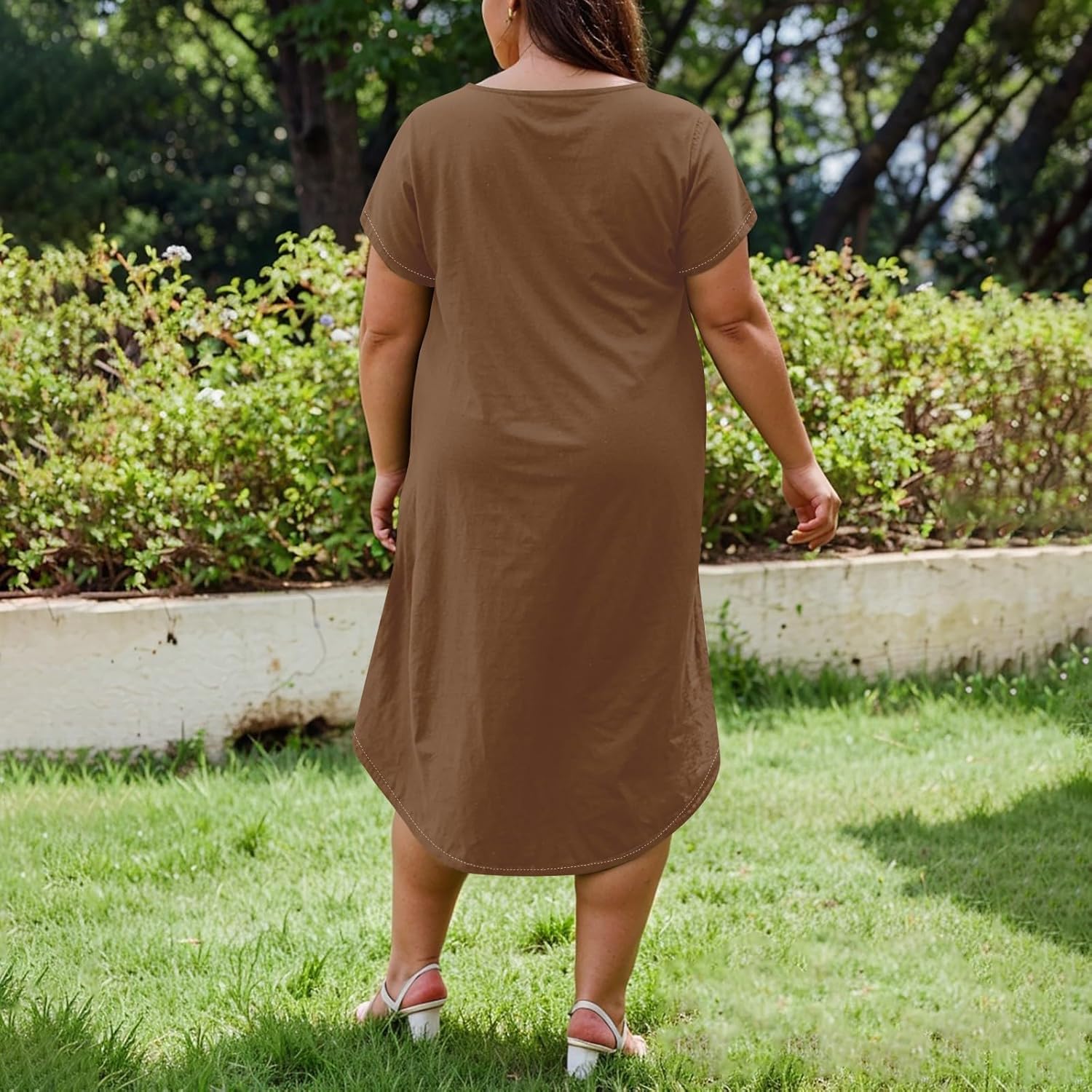 Maxi Dresses for Women 2025 Plus Size Tie Dye V Neck Dress Short Sleeve Side Split Beach Summer Sundress with Pocket