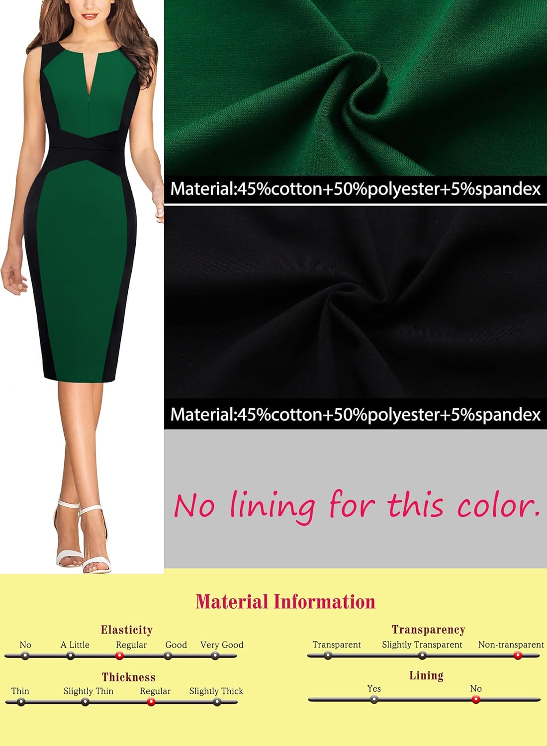 VFSHOW Womens Elegant Slim Front Zipper up Work Business Office Party Sheath Dress