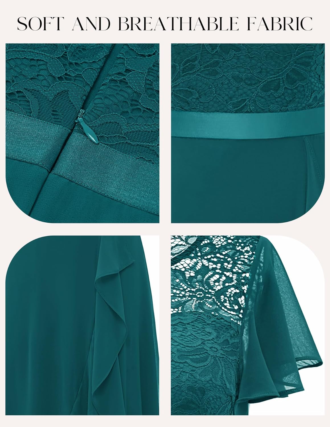 BeryLove Formal Dresses for Women 2025 Wedding Guest with Slit Cocktail Elegant Lace Long Prom Dress
