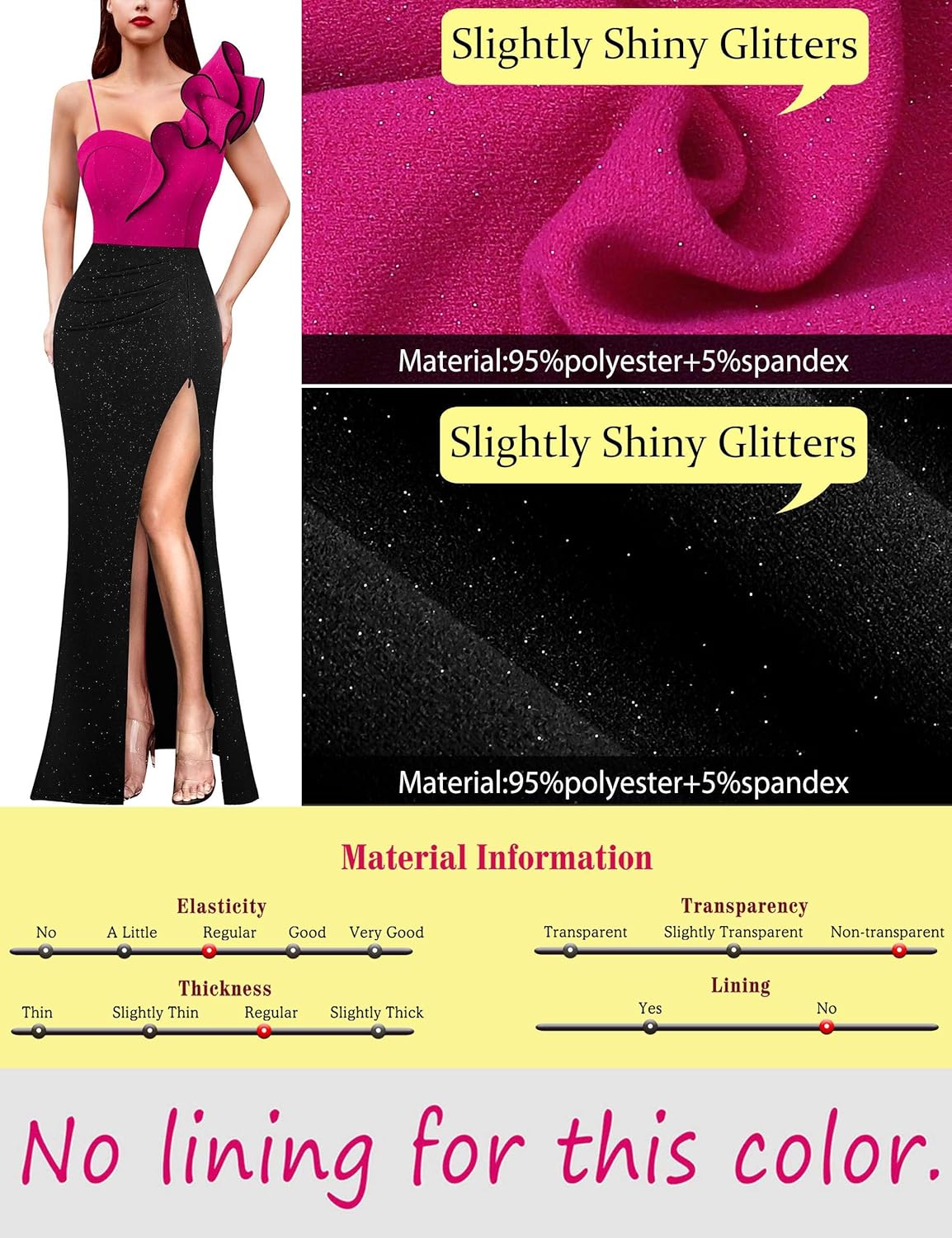 VFSHOW Womens Ruffle One Shoulder Strap Ruched Formal Prom Wedding Maxi Dress V Neck Elegant Split Cocktail Evening Long Gown