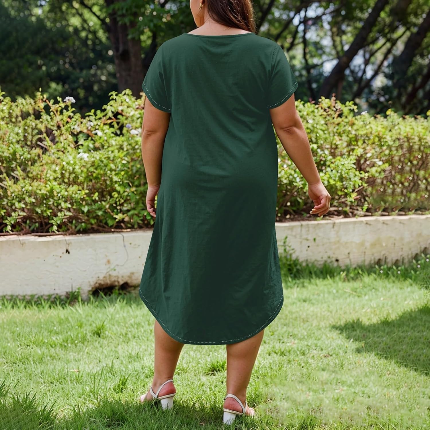 Maxi Dresses for Women 2025 Plus Size Tie Dye V Neck Dress Short Sleeve Side Split Beach Summer Sundress with Pocket