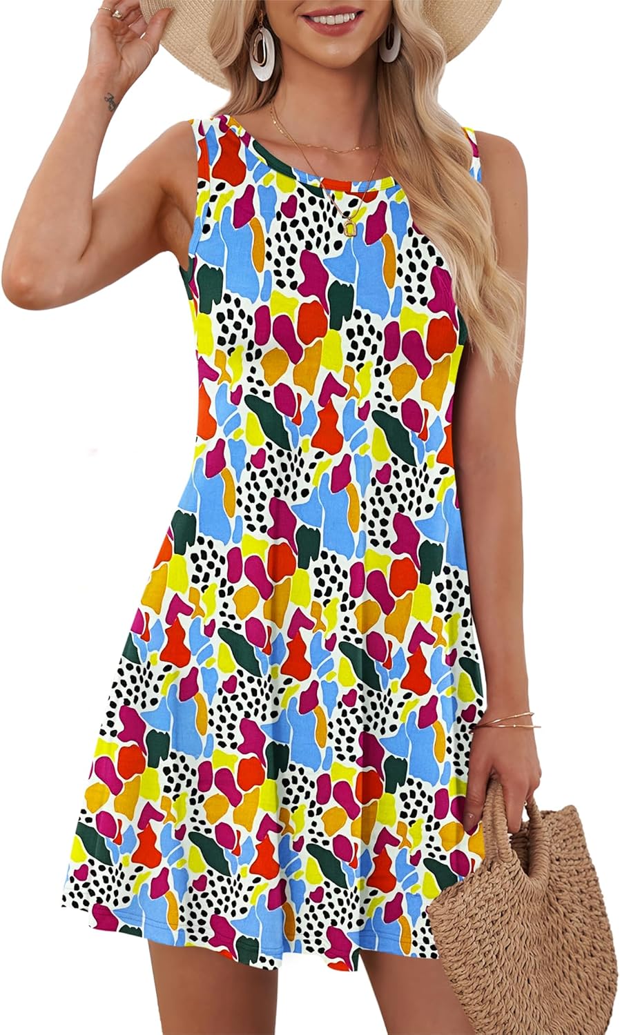 MOLERANI Women's Casual Swing Simple T-Shirt Loose Dress