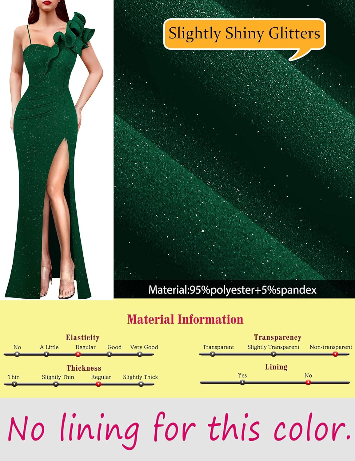 VFSHOW Womens Ruffle One Shoulder Strap Ruched Formal Prom Wedding Maxi Dress V Neck Elegant Split Cocktail Evening Long Gown