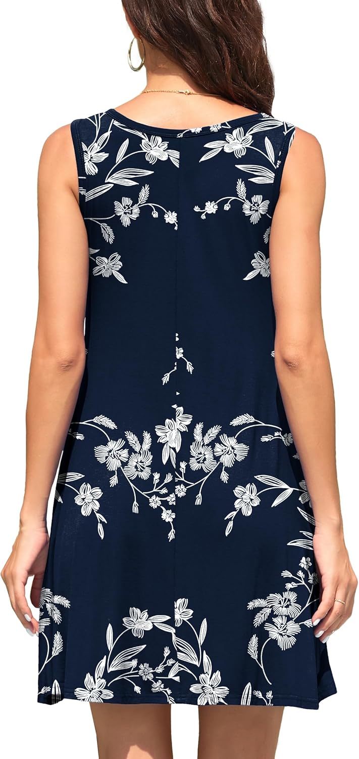 WEACZZY Women Summer Casual Swing T Shirt Dresses Beach Cover up Loose Dress