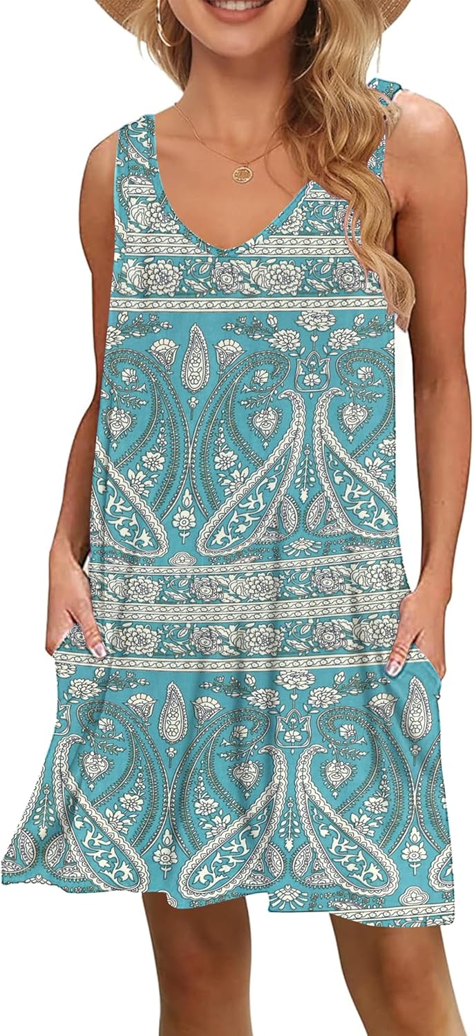 MISFAY Women's Summer Casual T Shirt Dresses Beach Cover up Tank Dress