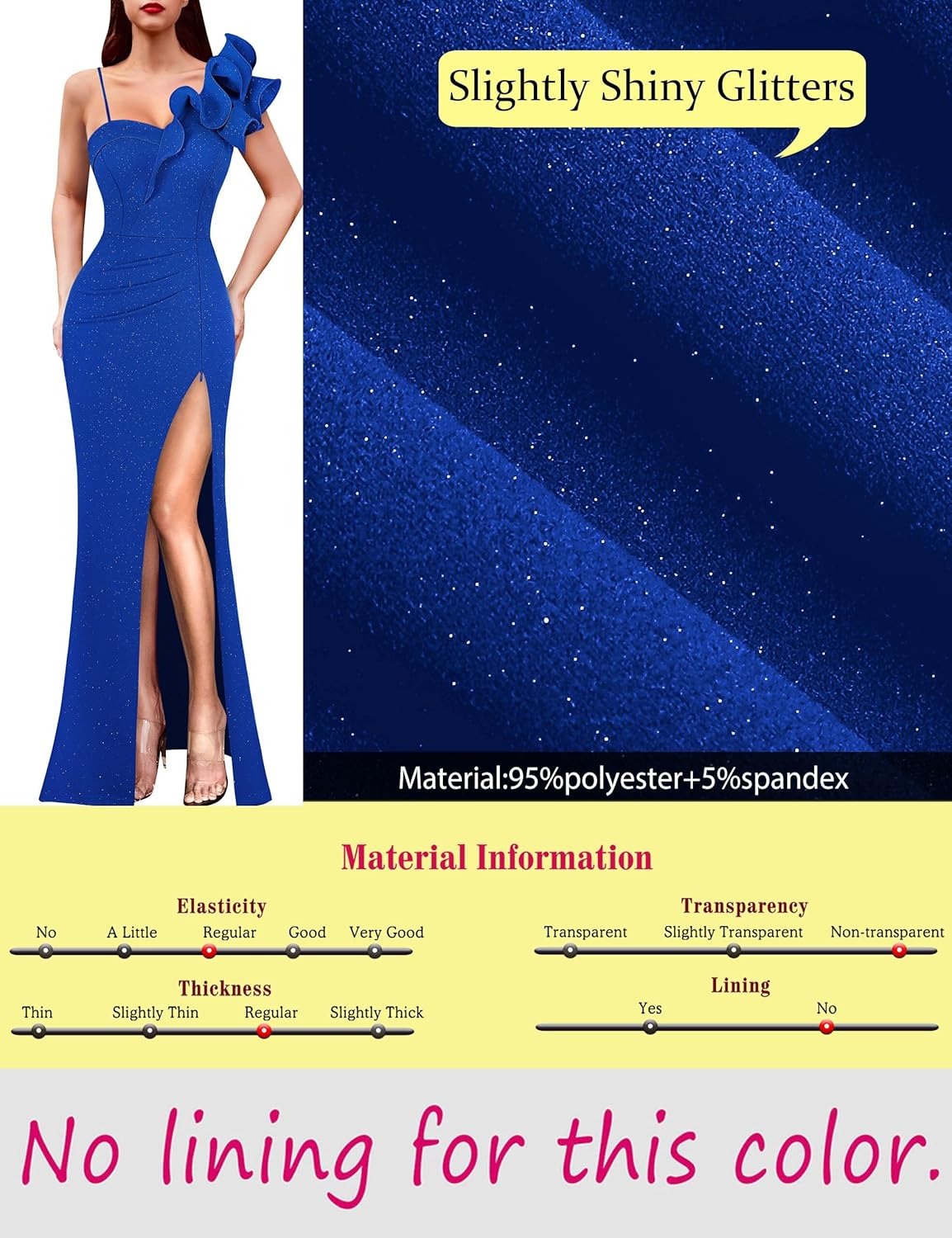 VFSHOW Womens Ruffle One Shoulder Strap Ruched Formal Prom Wedding Maxi Dress V Neck Elegant Split Cocktail Evening Long Gown