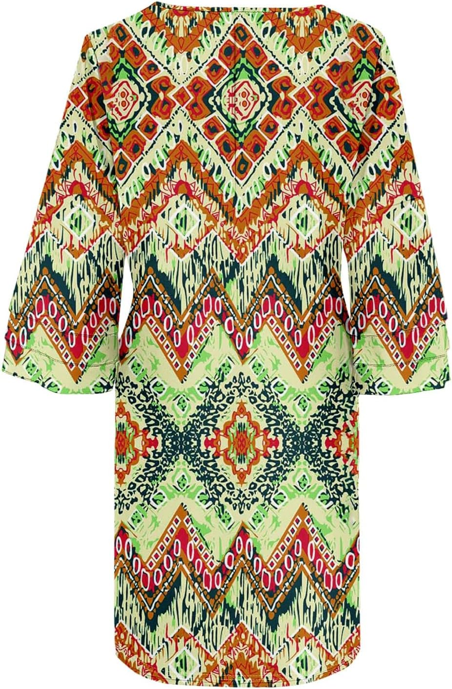Beach Dresses for Women,2025 Summer Trendy Floral Print Boho Dress,Casual Loose V Neck Bell 3/4 Sleeve Mini Dress