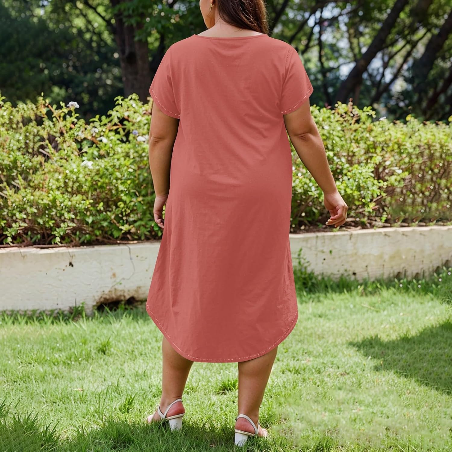 Maxi Dresses for Women 2025 Plus Size Tie Dye V Neck Dress Short Sleeve Side Split Beach Summer Sundress with Pocket
