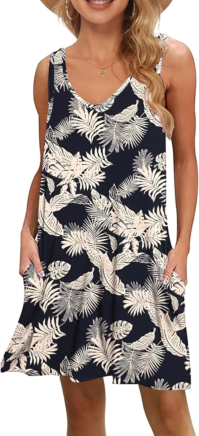 MISFAY Women's Summer Casual T Shirt Dresses Beach Cover up Tank Dress