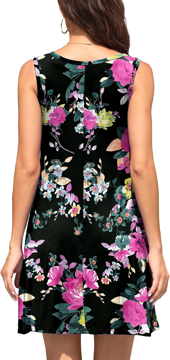 WEACZZY Women Summer Casual Swing T Shirt Dresses Beach Cover up Loose Dress