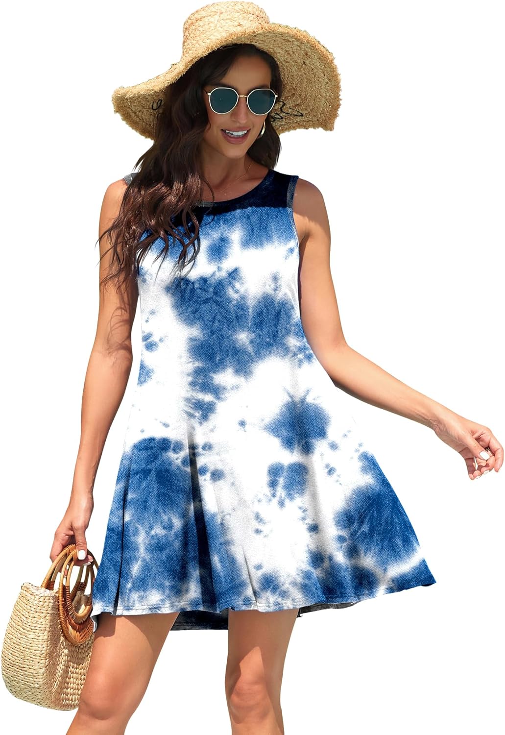 WEACZZY Women Summer Casual Swing T Shirt Dresses Beach Cover up Loose Dress