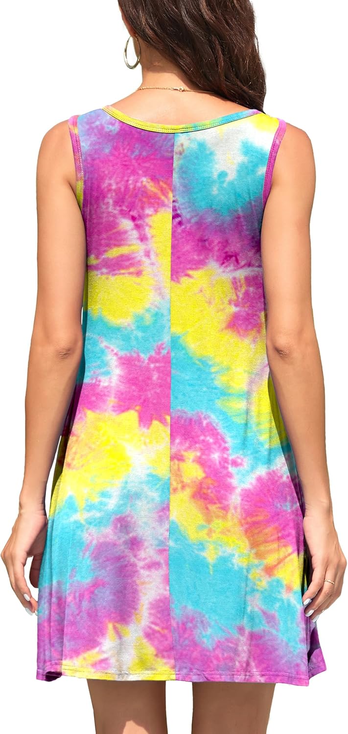 WEACZZY Women Summer Casual Swing T Shirt Dresses Beach Cover up Loose Dress