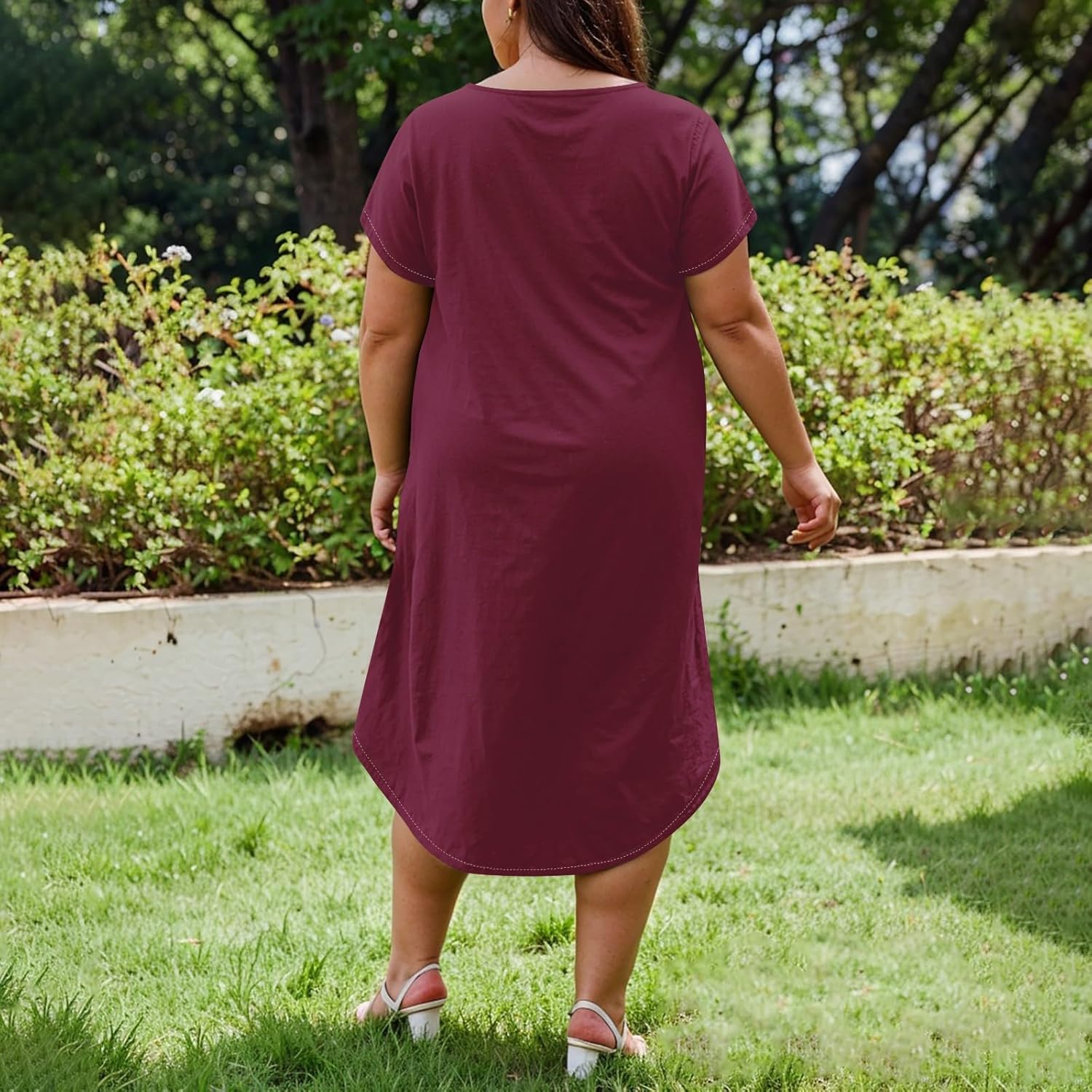 Maxi Dresses for Women 2025 Plus Size Tie Dye V Neck Dress Short Sleeve Side Split Beach Summer Sundress with Pocket