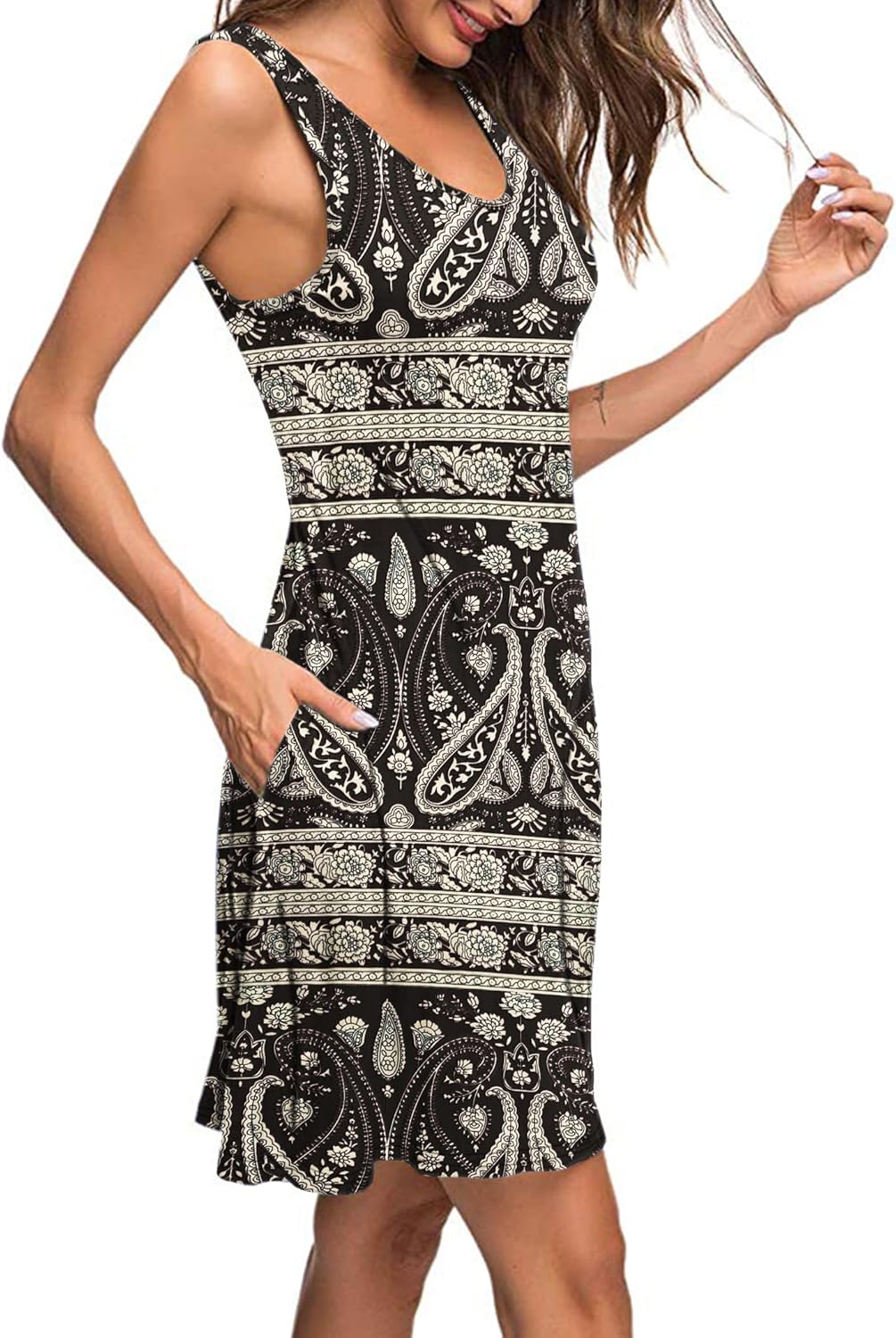 MISFAY Women's Summer Casual T Shirt Dresses Beach Cover up Tank Dress