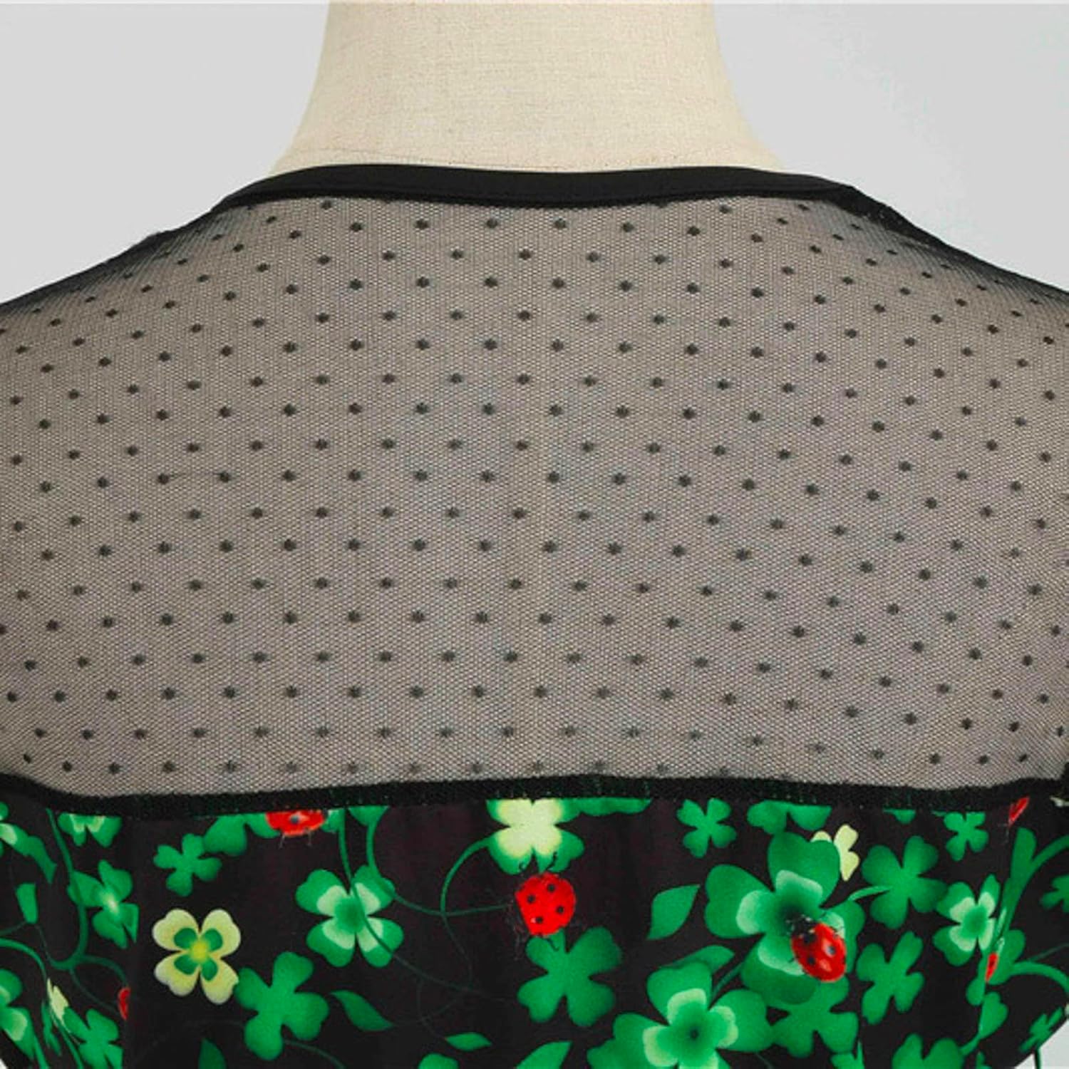 aihihe St Patricks Day Dress for Women A Line Pleated Hepburn Dress Lukcy Shamrock Print Irish Dress 2024 Vintage Dress