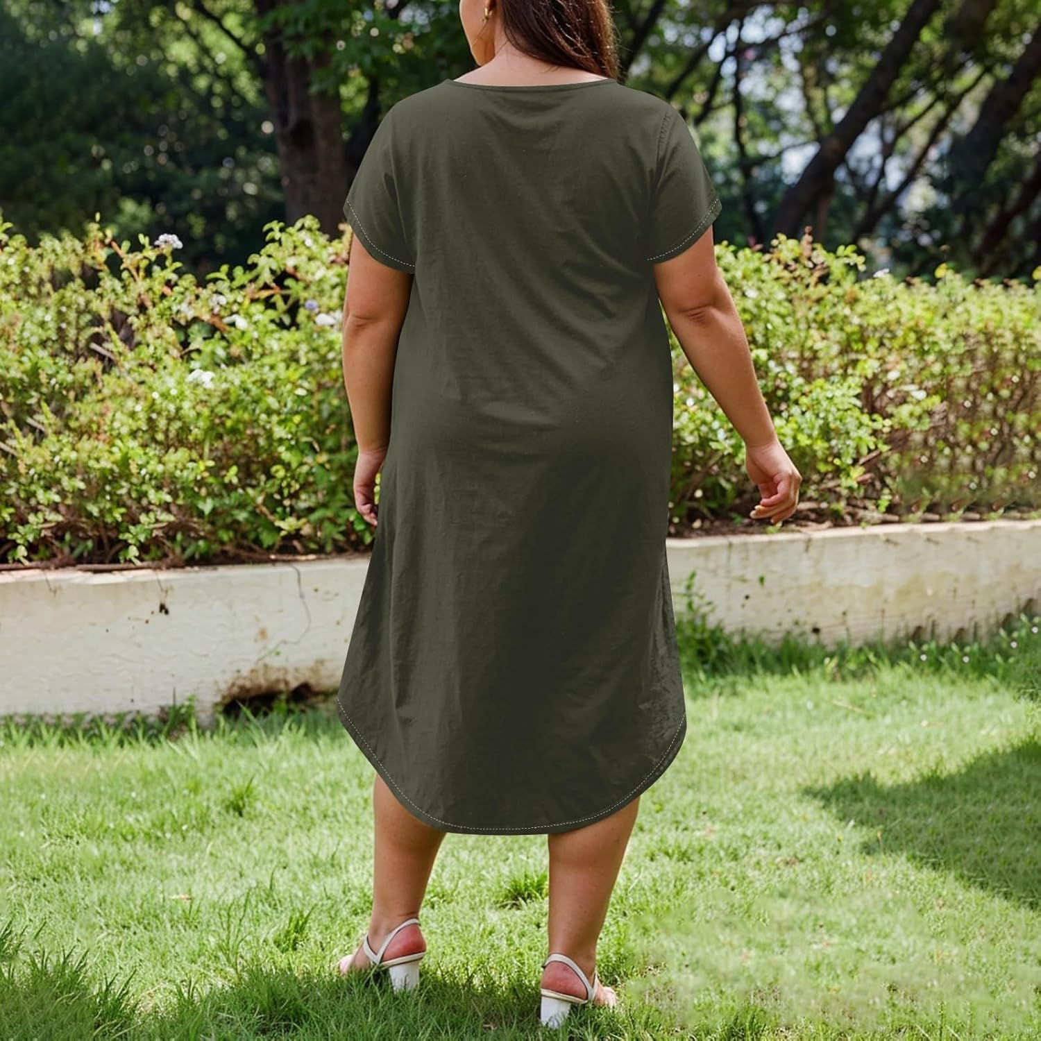 Maxi Dresses for Women 2025 Plus Size Tie Dye V Neck Dress Short Sleeve Side Split Beach Summer Sundress with Pocket