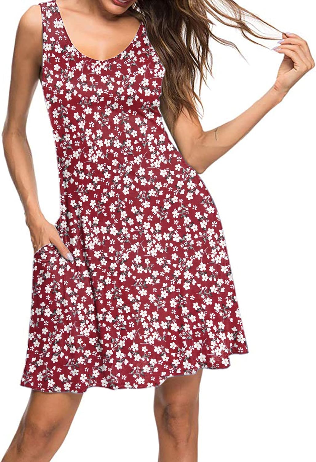MISFAY Women's Summer Casual T Shirt Dresses Beach Cover up Tank Dress
