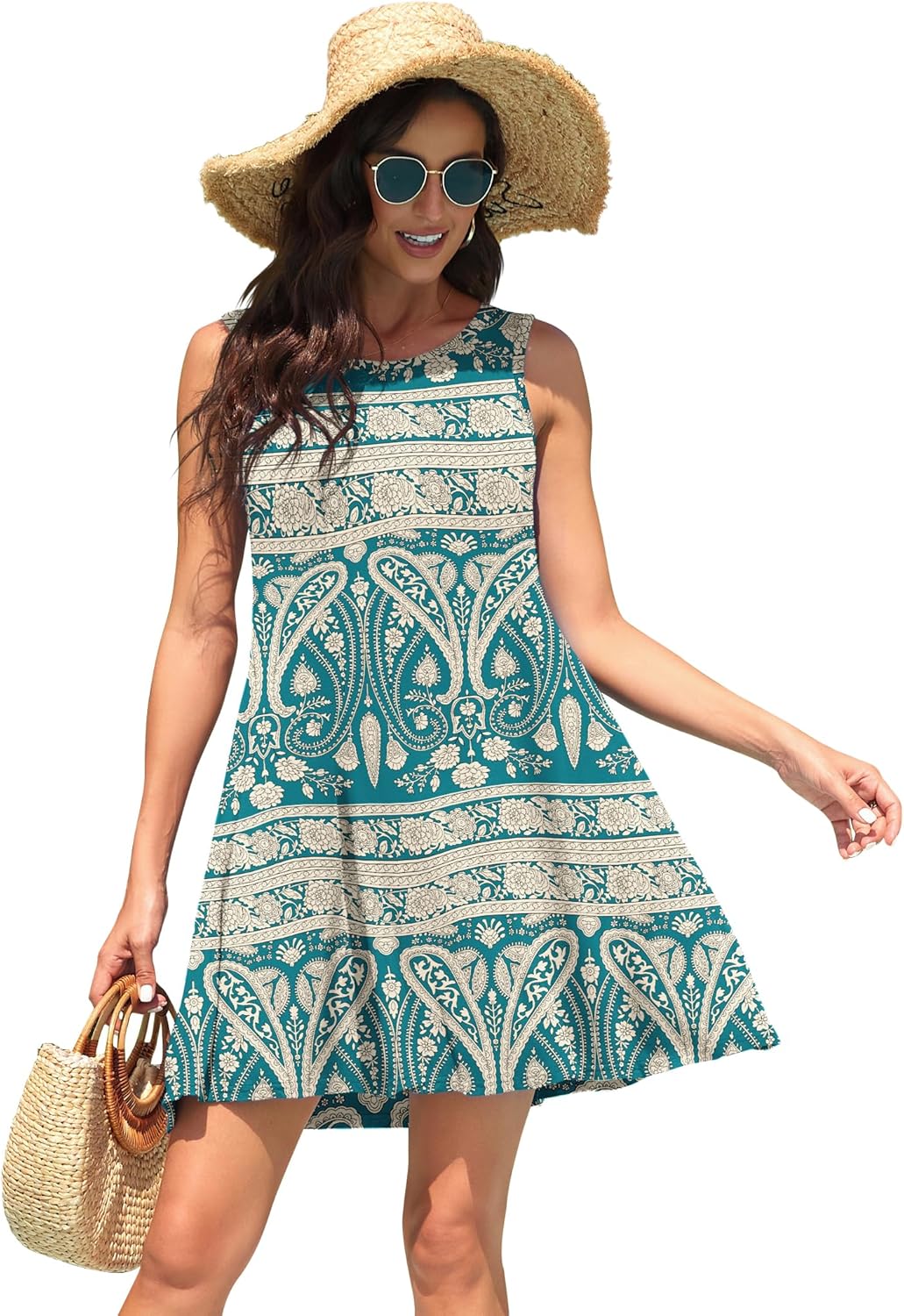 WEACZZY Women Summer Casual Swing T Shirt Dresses Beach Cover up Loose Dress