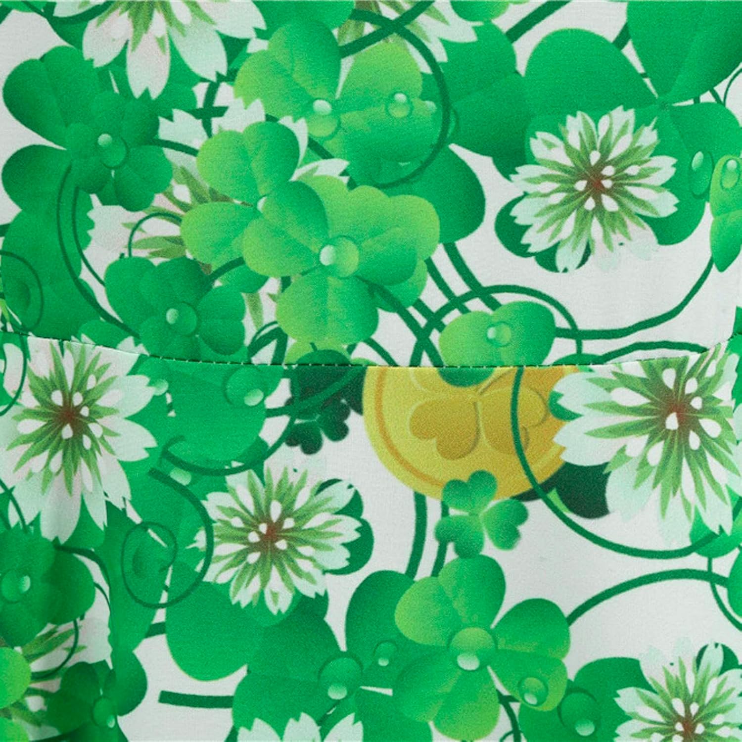 aihihe St Patricks Day Dress for Women A Line Pleated Hepburn Dress Lukcy Shamrock Print Irish Dress 2024 Vintage Dress