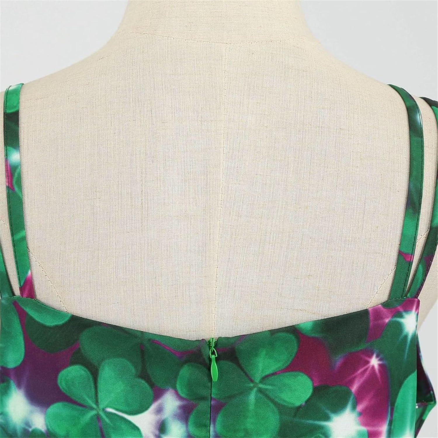 aihihe St Patricks Day Dress for Women A Line Pleated Hepburn Dress Lukcy Shamrock Print Irish Dress 2024 Vintage Dress