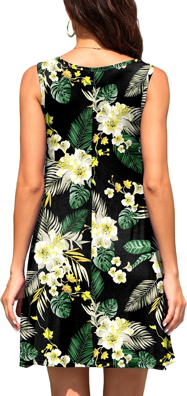 WEACZZY Women Summer Casual Swing T Shirt Dresses Beach Cover up Loose Dress
