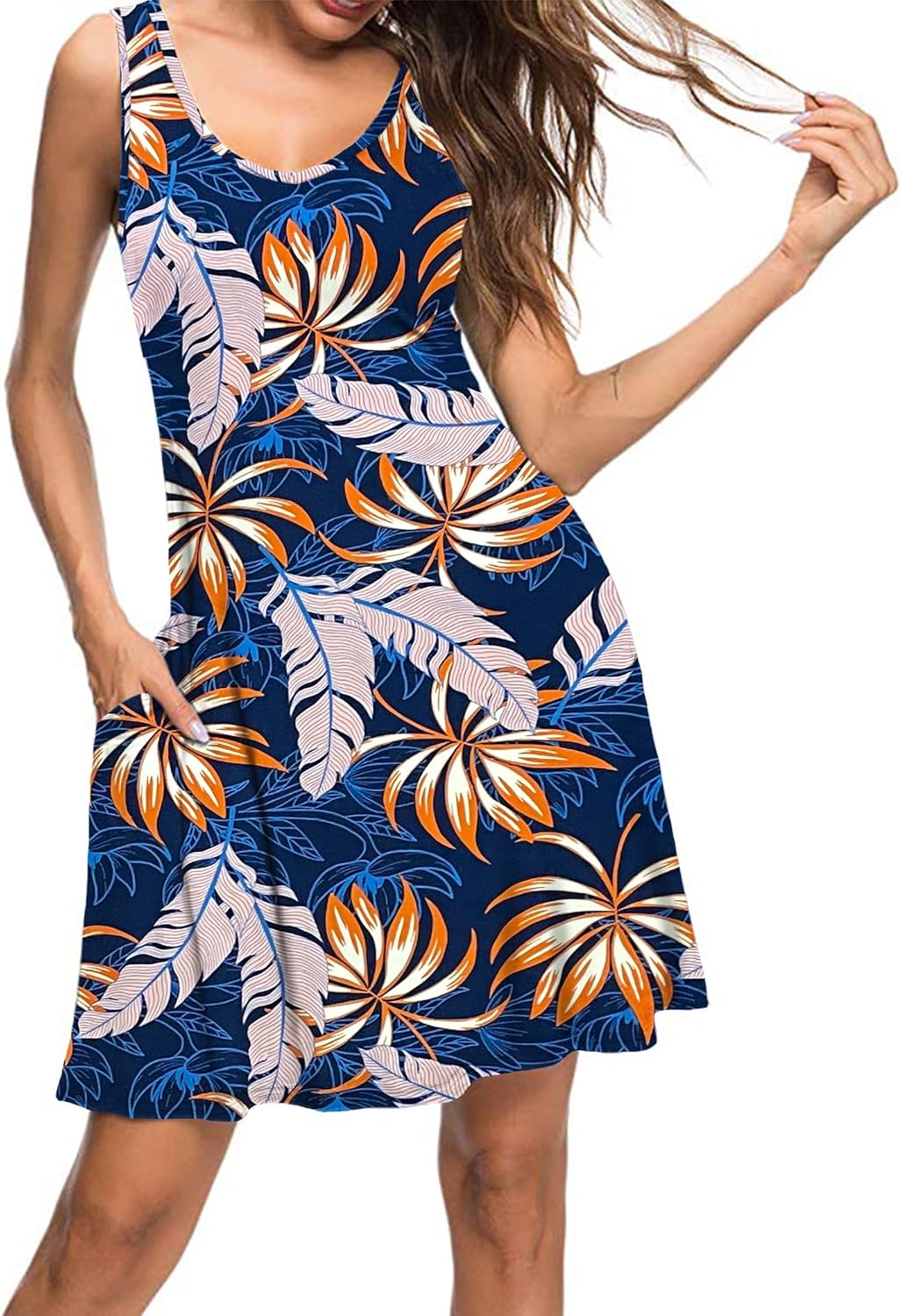 MISFAY Women's Summer Casual T Shirt Dresses Beach Cover up Tank Dress