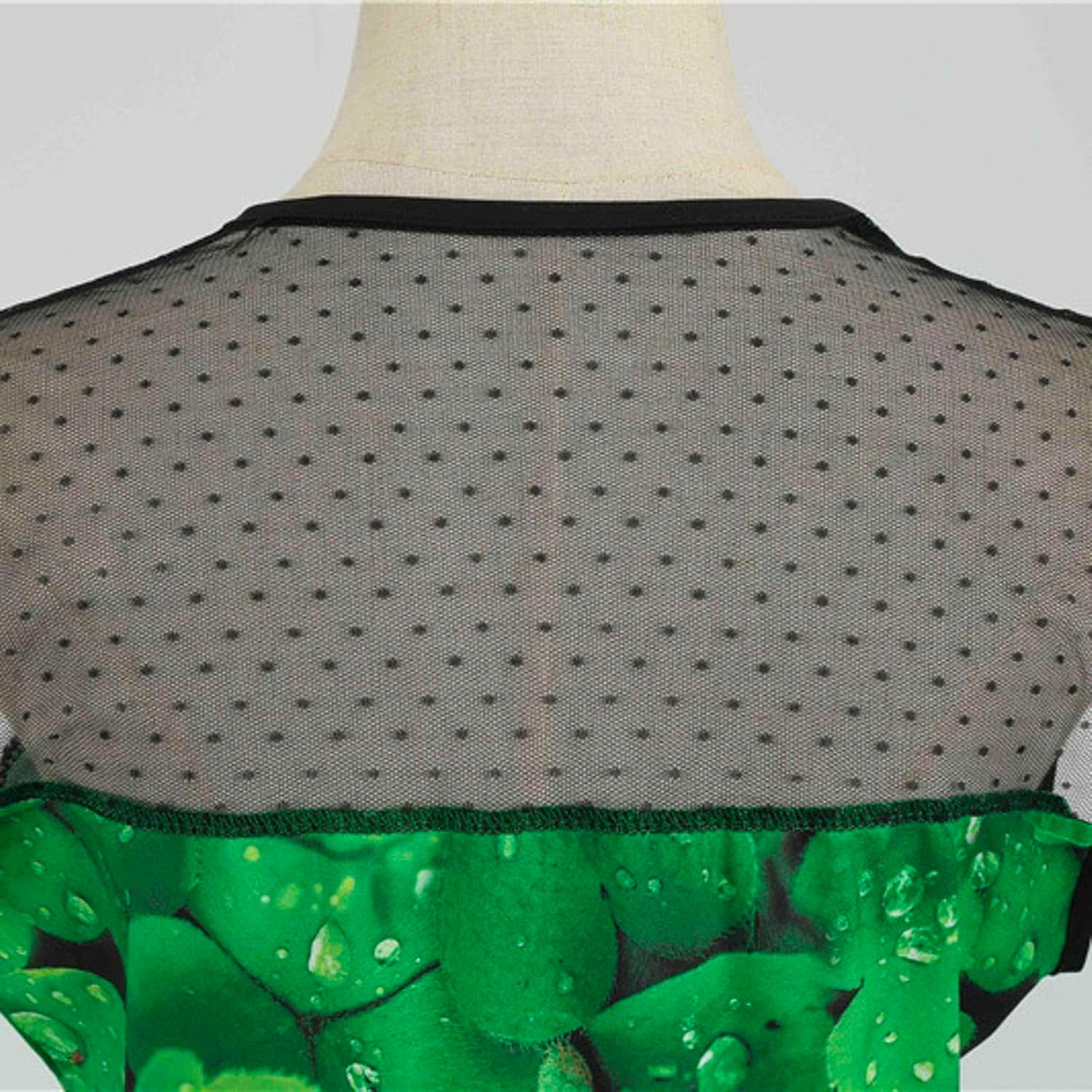 aihihe St Patricks Day Dress for Women A Line Pleated Hepburn Dress Lukcy Shamrock Print Irish Dress 2024 Vintage Dress