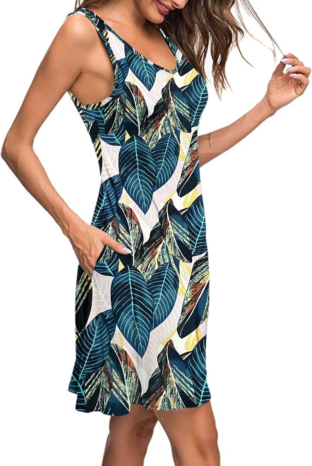 MISFAY Women's Summer Casual T Shirt Dresses Beach Cover up Tank Dress