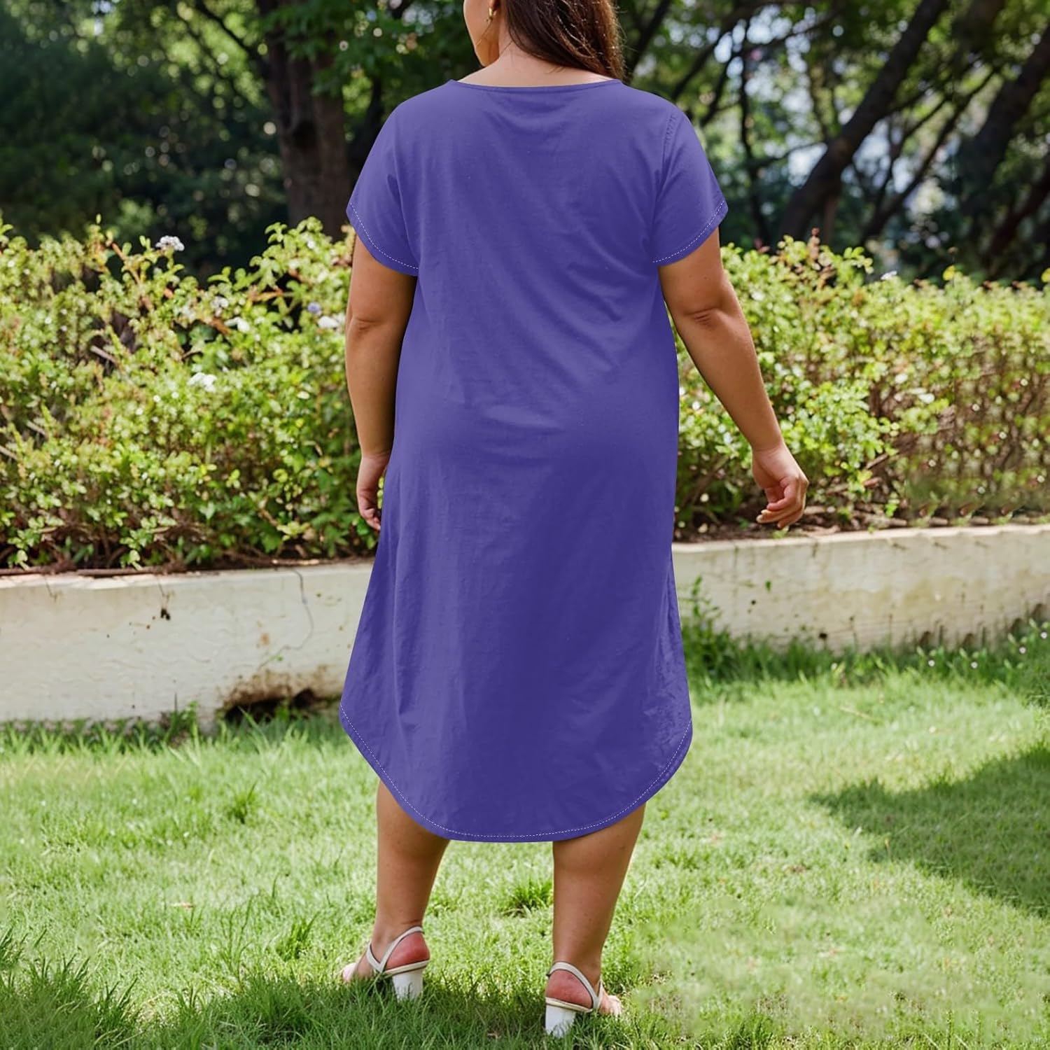 Maxi Dresses for Women 2025 Plus Size Tie Dye V Neck Dress Short Sleeve Side Split Beach Summer Sundress with Pocket