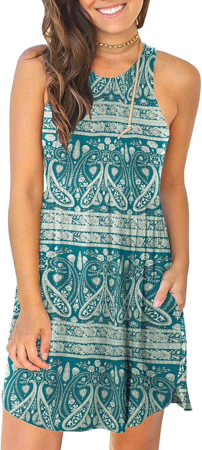 HiMONE Vacation Dresses for Women 2025 Summer Dress Women's Casual Sundresses Casual Beach Petite Sun Dress XS-2XL
