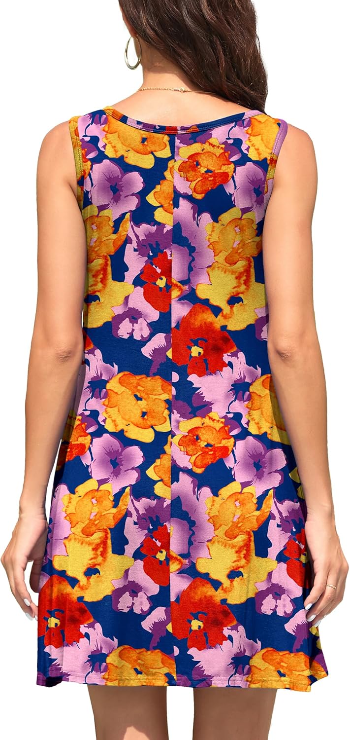 WEACZZY Women Summer Casual Swing T Shirt Dresses Beach Cover up Loose Dress