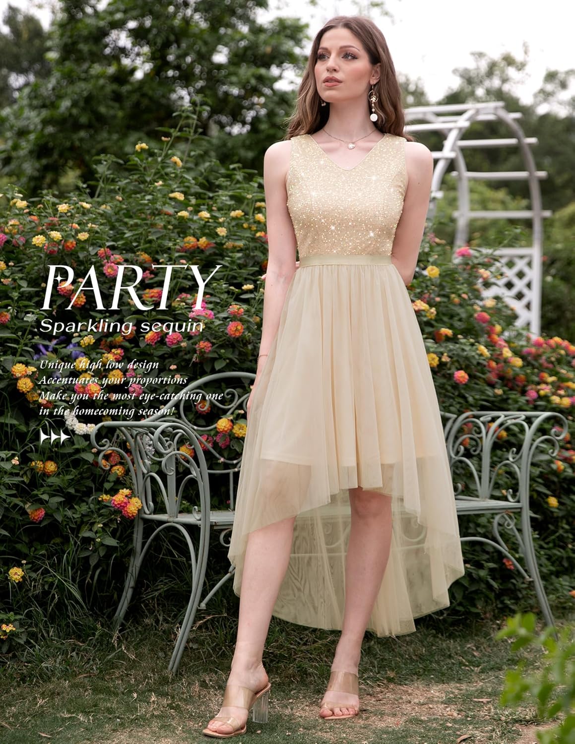 BeryLove Cocktail Prom Dresses 2025 Formal Wedding Guest Dresses Sleeveless Lace High Low Homecoming Dress