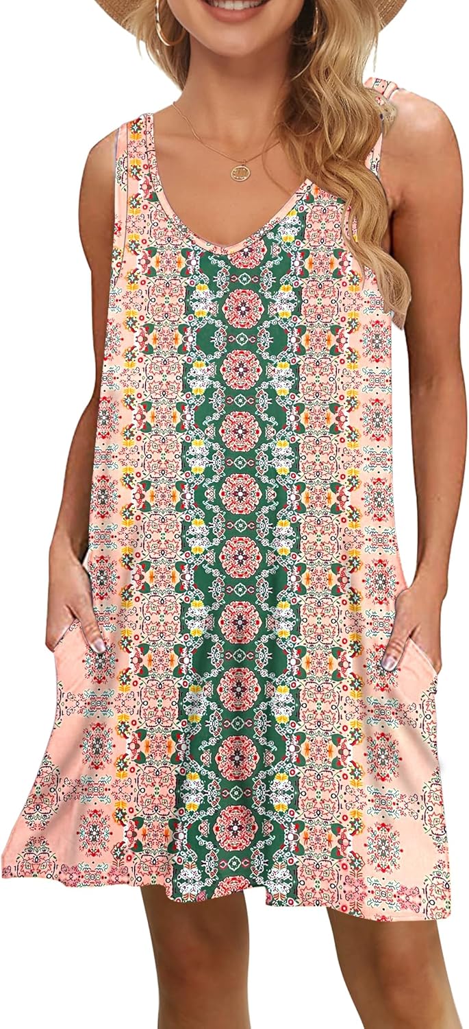 MISFAY Women's Summer Casual T Shirt Dresses Beach Cover up Tank Dress