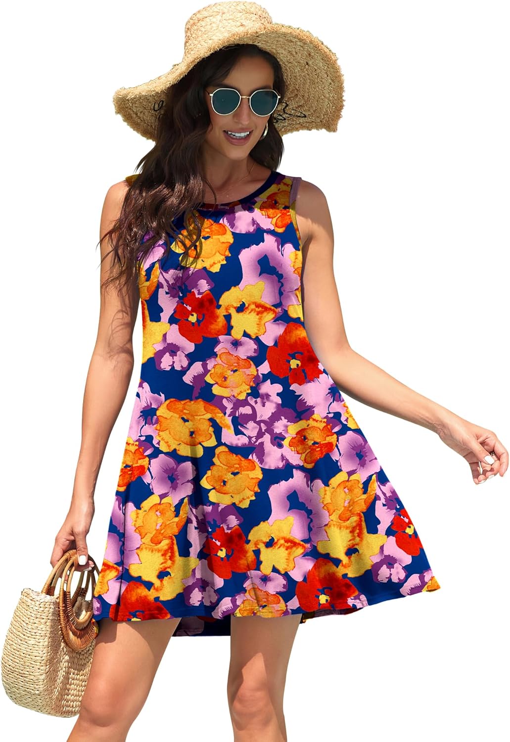 WEACZZY Women Summer Casual Swing T Shirt Dresses Beach Cover up Loose Dress