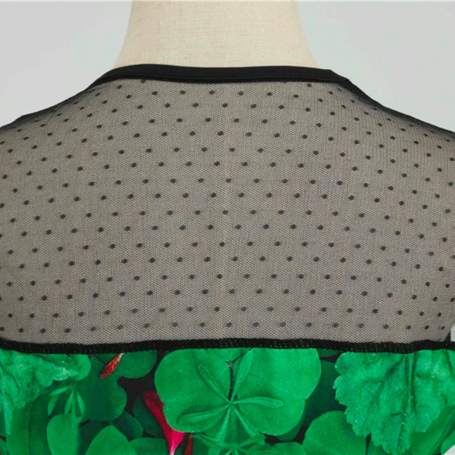 aihihe St Patricks Day Dress for Women A Line Pleated Hepburn Dress Lukcy Shamrock Print Irish Dress 2024 Vintage Dress