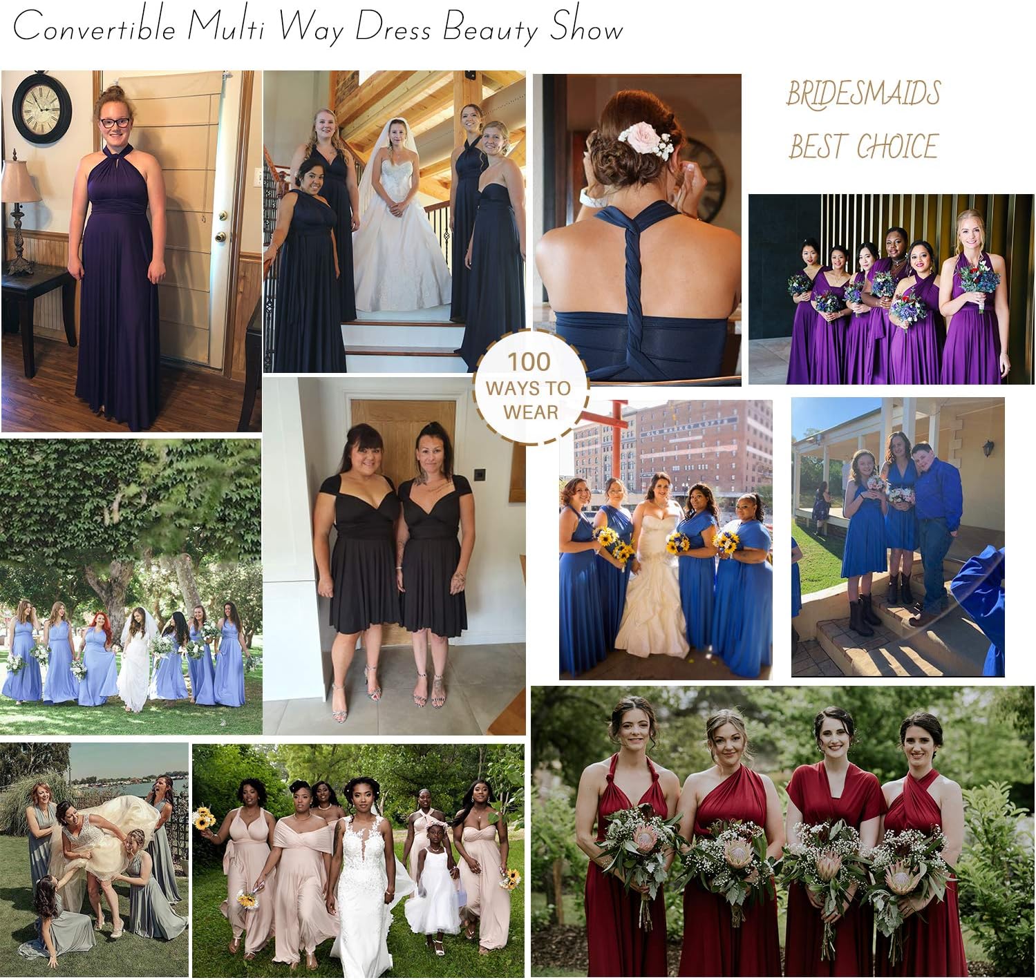 72styles Infinity Dress with Bandeau, Convertible Bridesmaid Dress, Long, Plus Size, Multi-Way Dress, Twist Wrap Dress