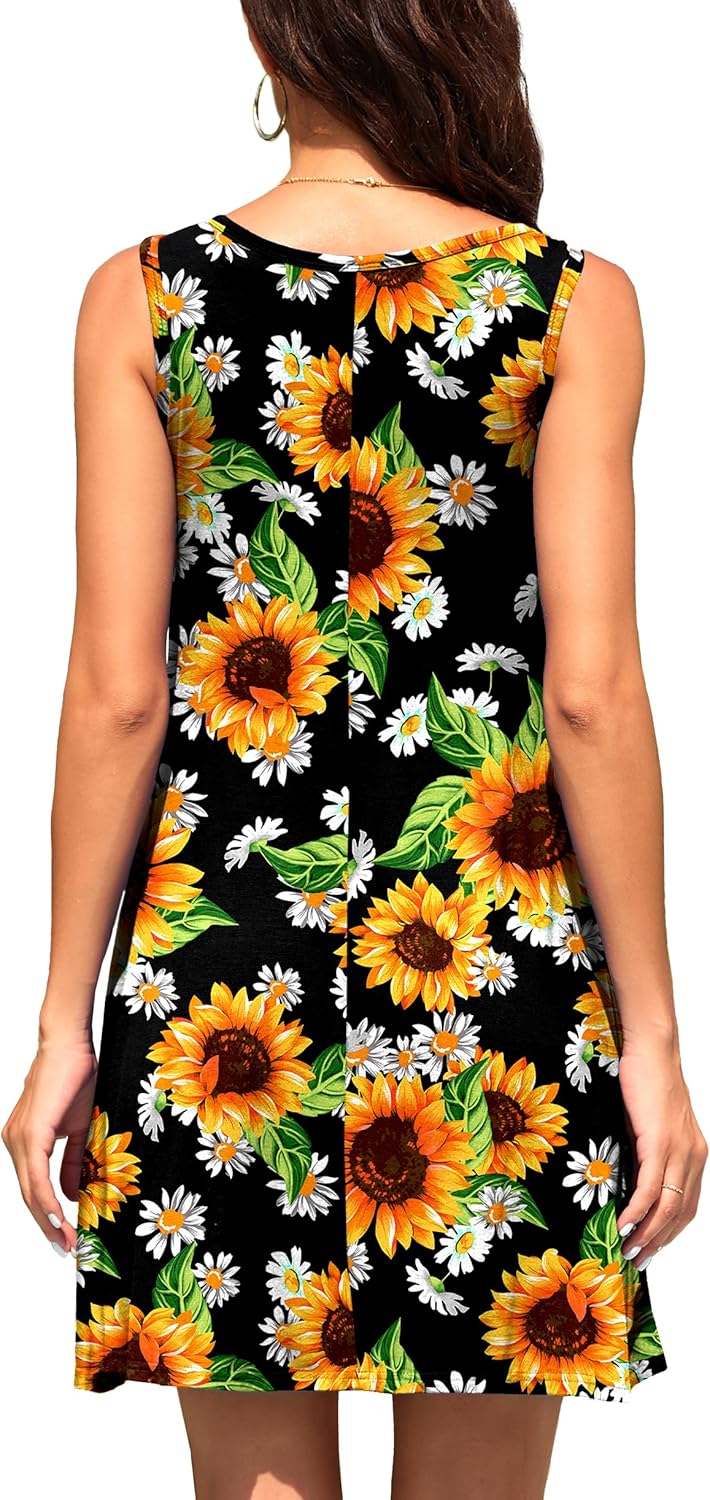 WEACZZY Women Summer Casual Swing T Shirt Dresses Beach Cover up Loose Dress
