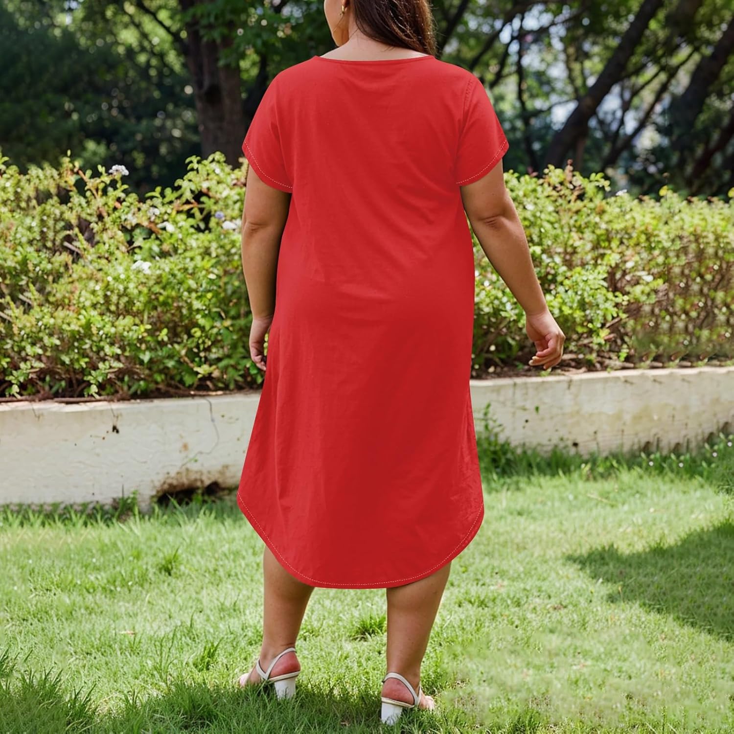 Maxi Dresses for Women 2025 Plus Size Tie Dye V Neck Dress Short Sleeve Side Split Beach Summer Sundress with Pocket