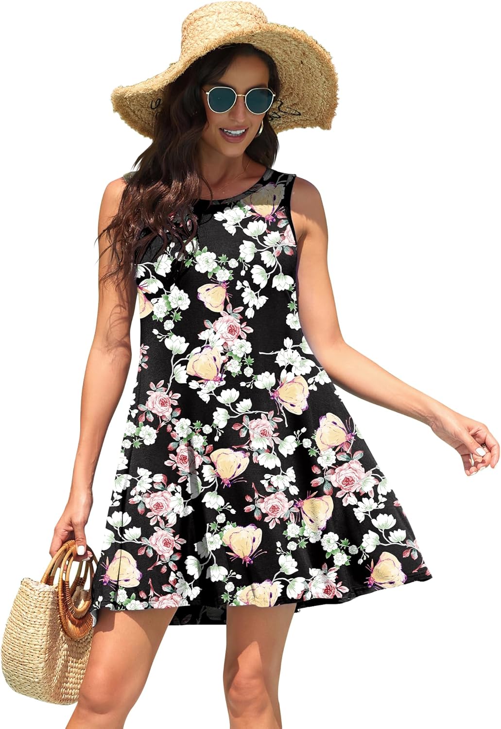 WEACZZY Women Summer Casual Swing T Shirt Dresses Beach Cover up Loose Dress