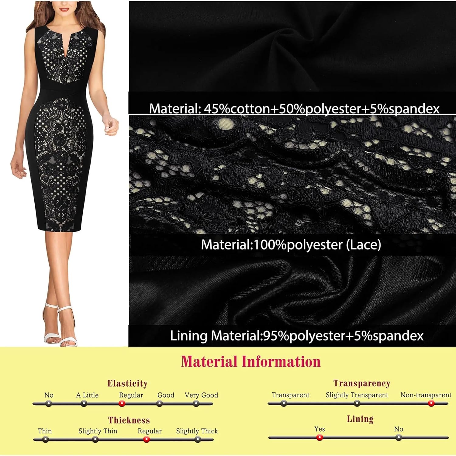 VFSHOW Womens Elegant Slim Front Zipper up Work Business Office Party Sheath Dress