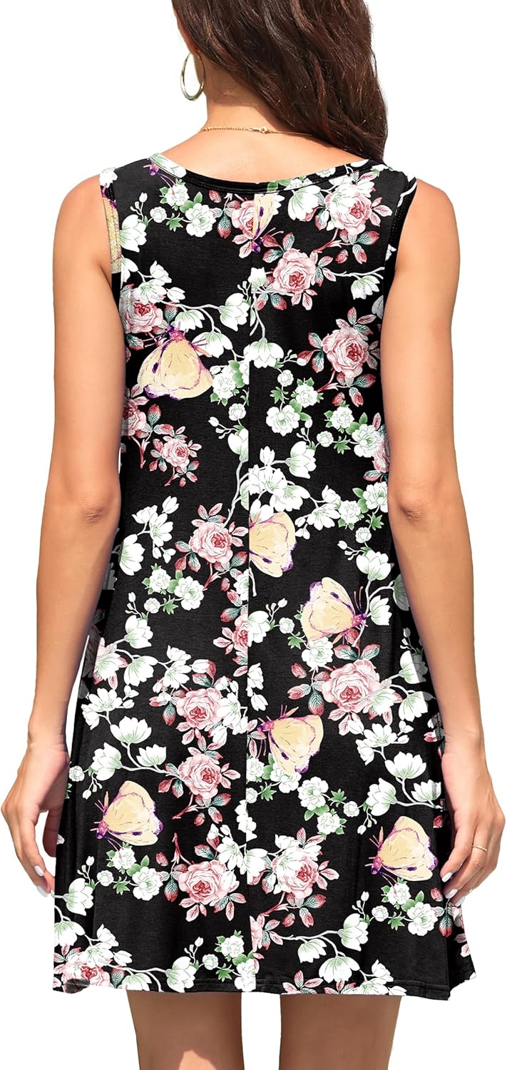WEACZZY Women Summer Casual Swing T Shirt Dresses Beach Cover up Loose Dress