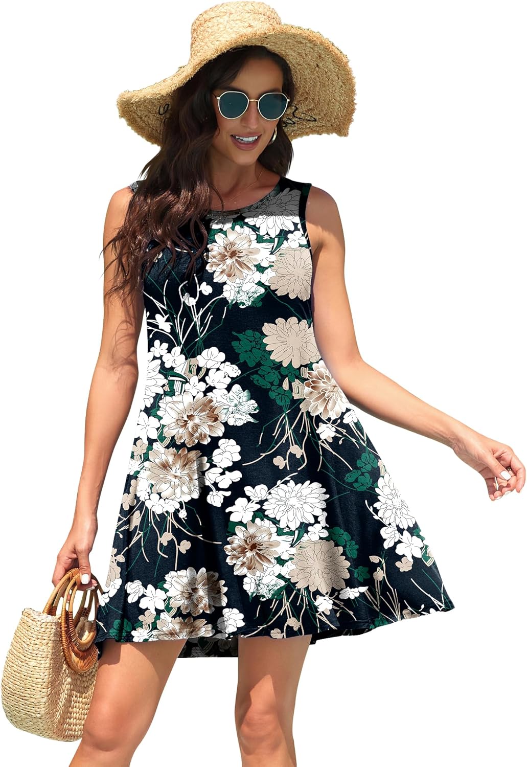 WEACZZY Women Summer Casual Swing T Shirt Dresses Beach Cover up Loose Dress
