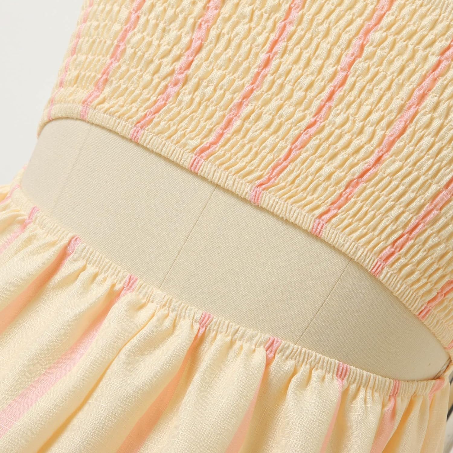 Beach Dresses for Women Summer Striped Back Smocked Maxi Dress Spaghetti Strap Cut Out Flowy A Line Long Sundresses