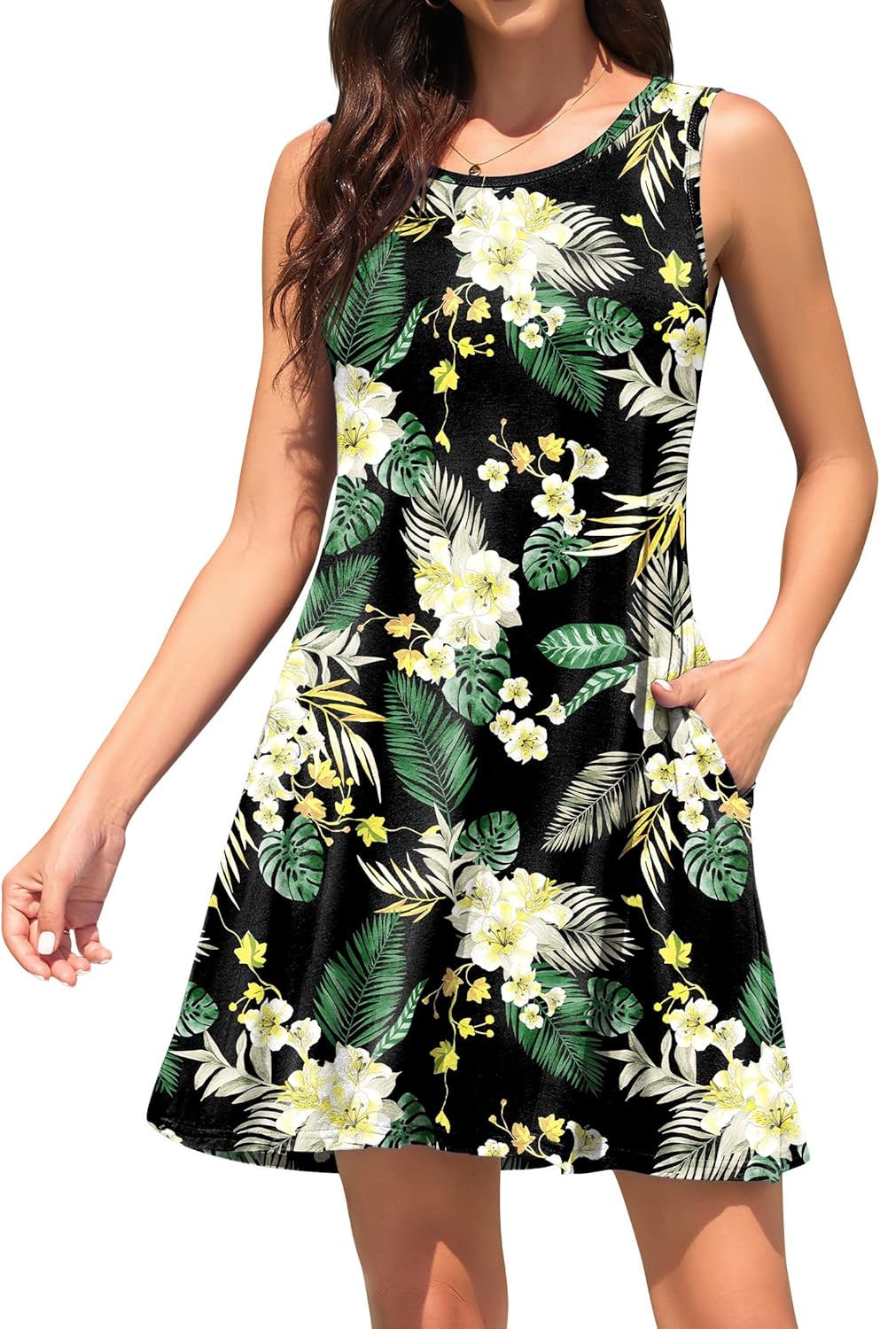 WEACZZY Women Summer Casual Swing T Shirt Dresses Beach Cover up Loose Dress