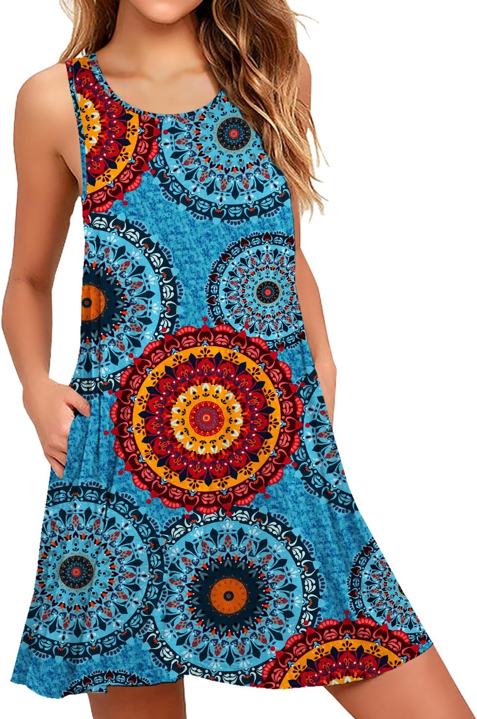 WEACZZY Women Summer Casual Swing T Shirt Dresses Beach Cover up Loose Dress