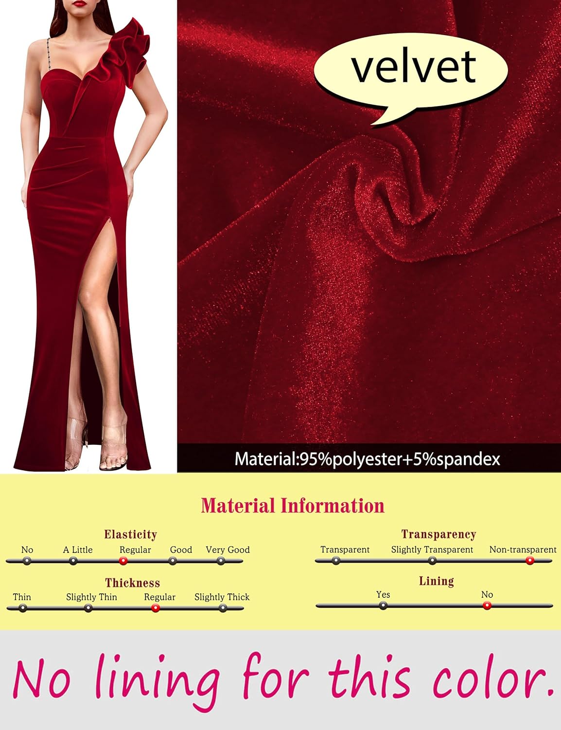 VFSHOW Womens Ruffle One Shoulder Strap Ruched Formal Prom Wedding Maxi Dress V Neck Elegant Split Cocktail Evening Long Gown