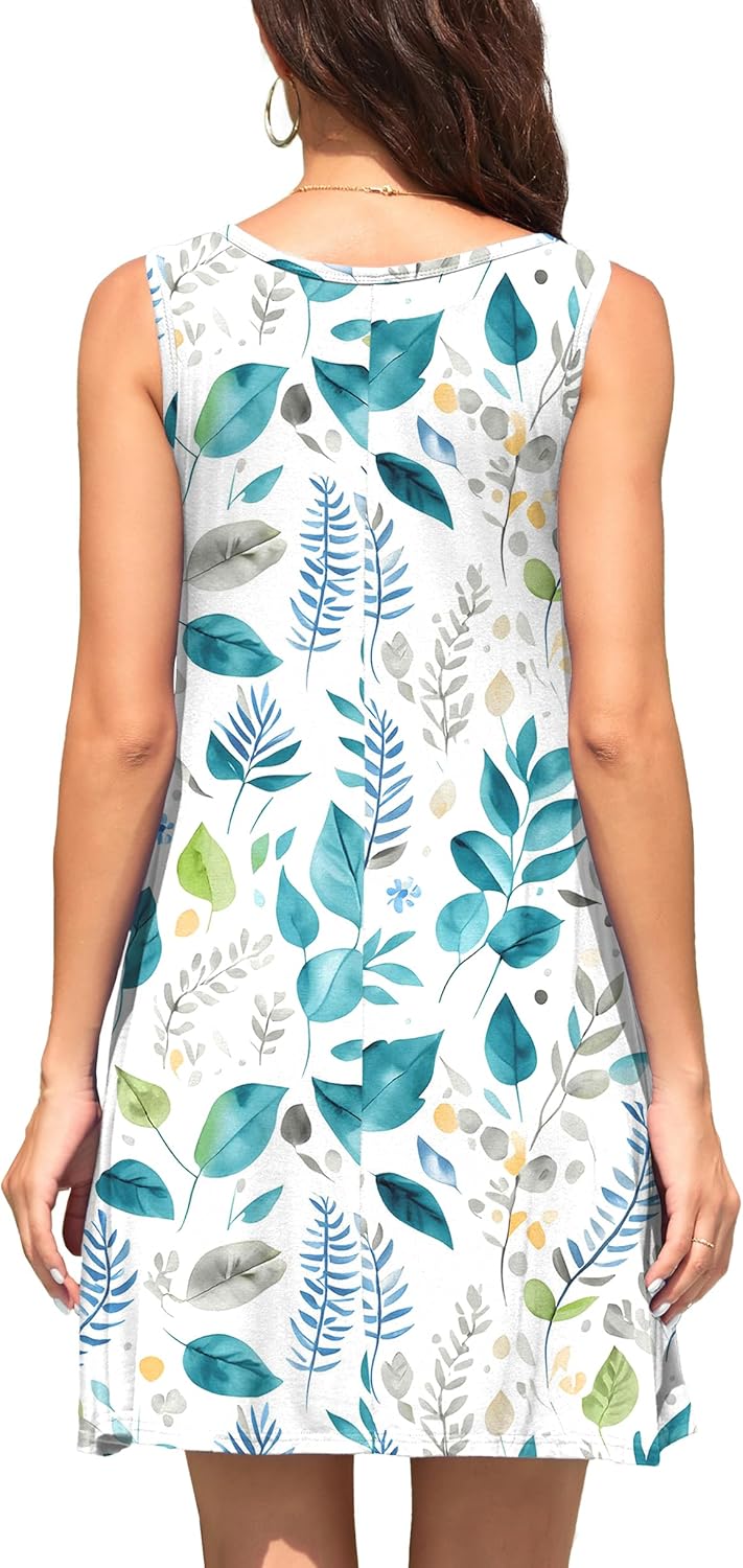 WEACZZY Women Summer Casual Swing T Shirt Dresses Beach Cover up Loose Dress