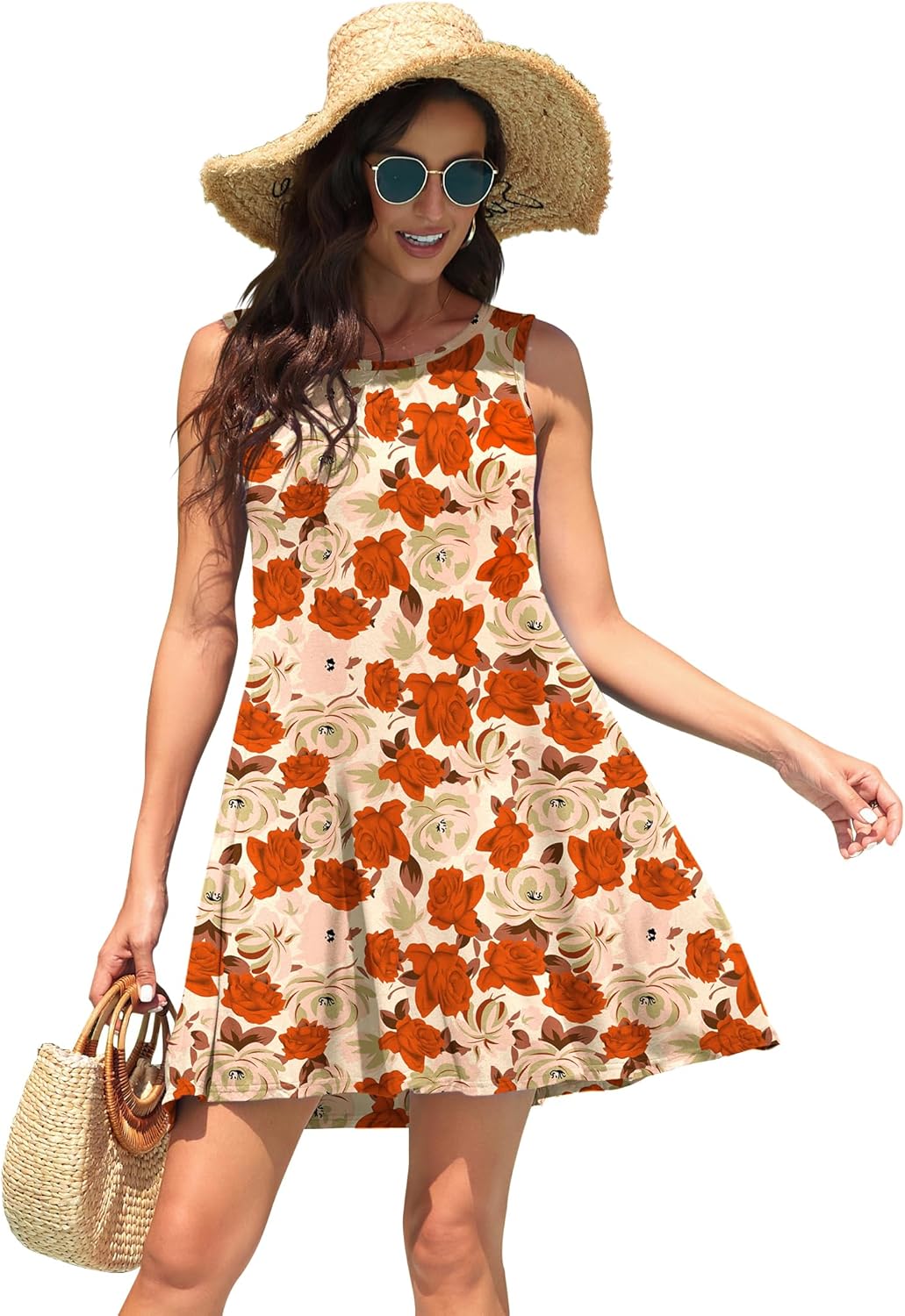 WEACZZY Women Summer Casual Swing T Shirt Dresses Beach Cover up Loose Dress
