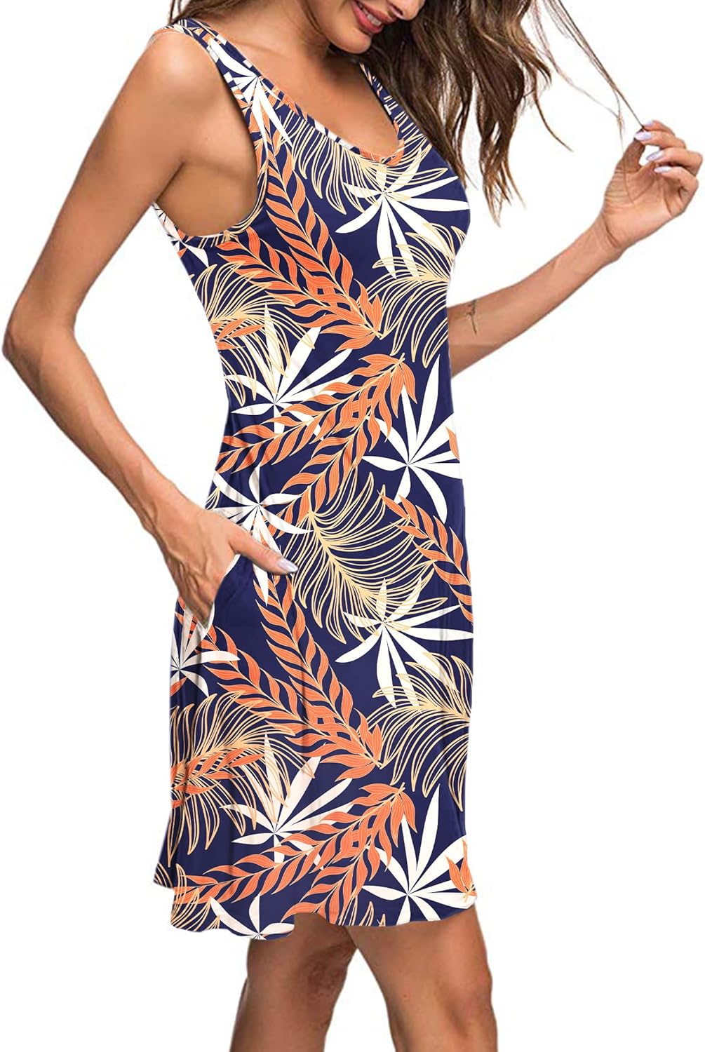MISFAY Women's Summer Casual T Shirt Dresses Beach Cover up Tank Dress