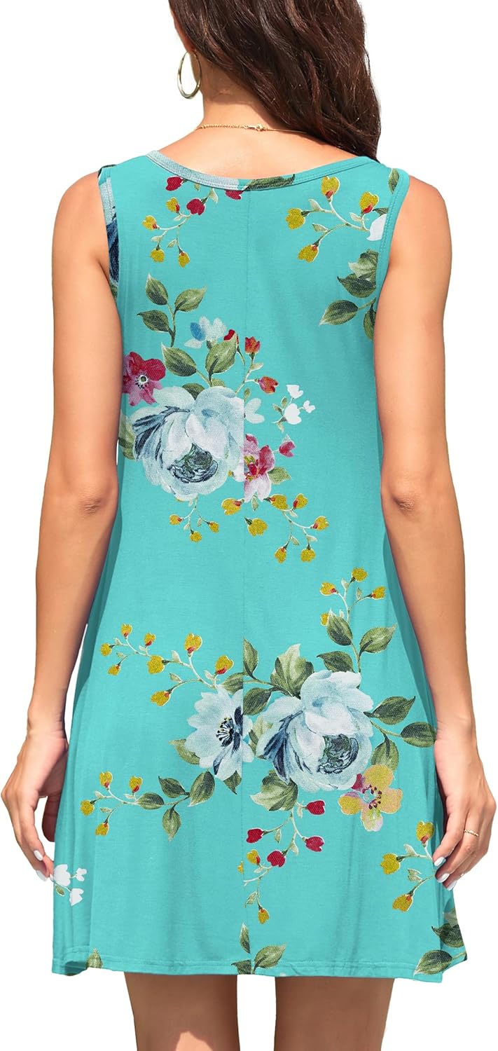 WEACZZY Women Summer Casual Swing T Shirt Dresses Beach Cover up Loose Dress